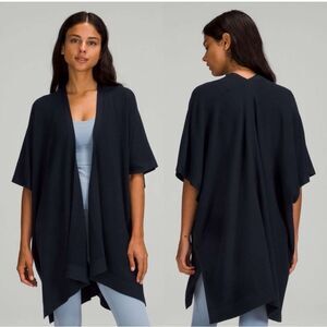 Lululemon Women's Merino Wool Short Sleeve Wrap Cardigan - Size XL/XXL Black